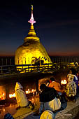 Myanmar - Kyaikhtiyo, Pilgrims chant, light candles all through the night. 